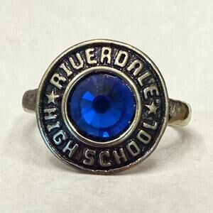 Hot Topic Riverdale High School Class Ring Blue Glass Size 7 WBEI